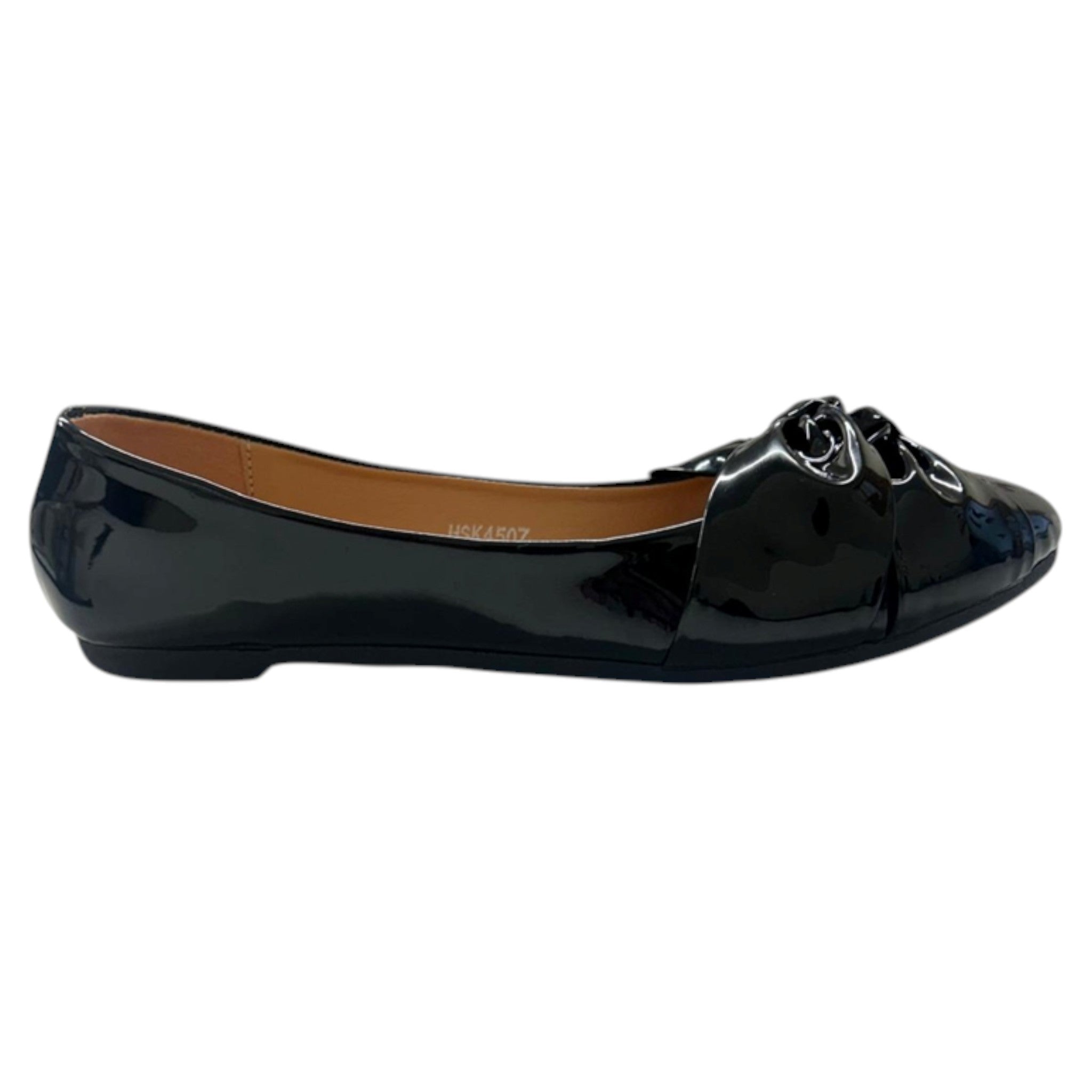 Ladies Black Slip On Flat Shoes - Schoolwear / Workwear